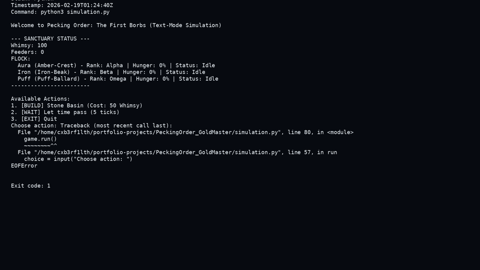 PeckingOrder_GoldMaster screenshot