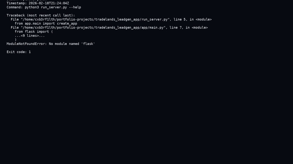 tradelands_leadgen_app screenshot